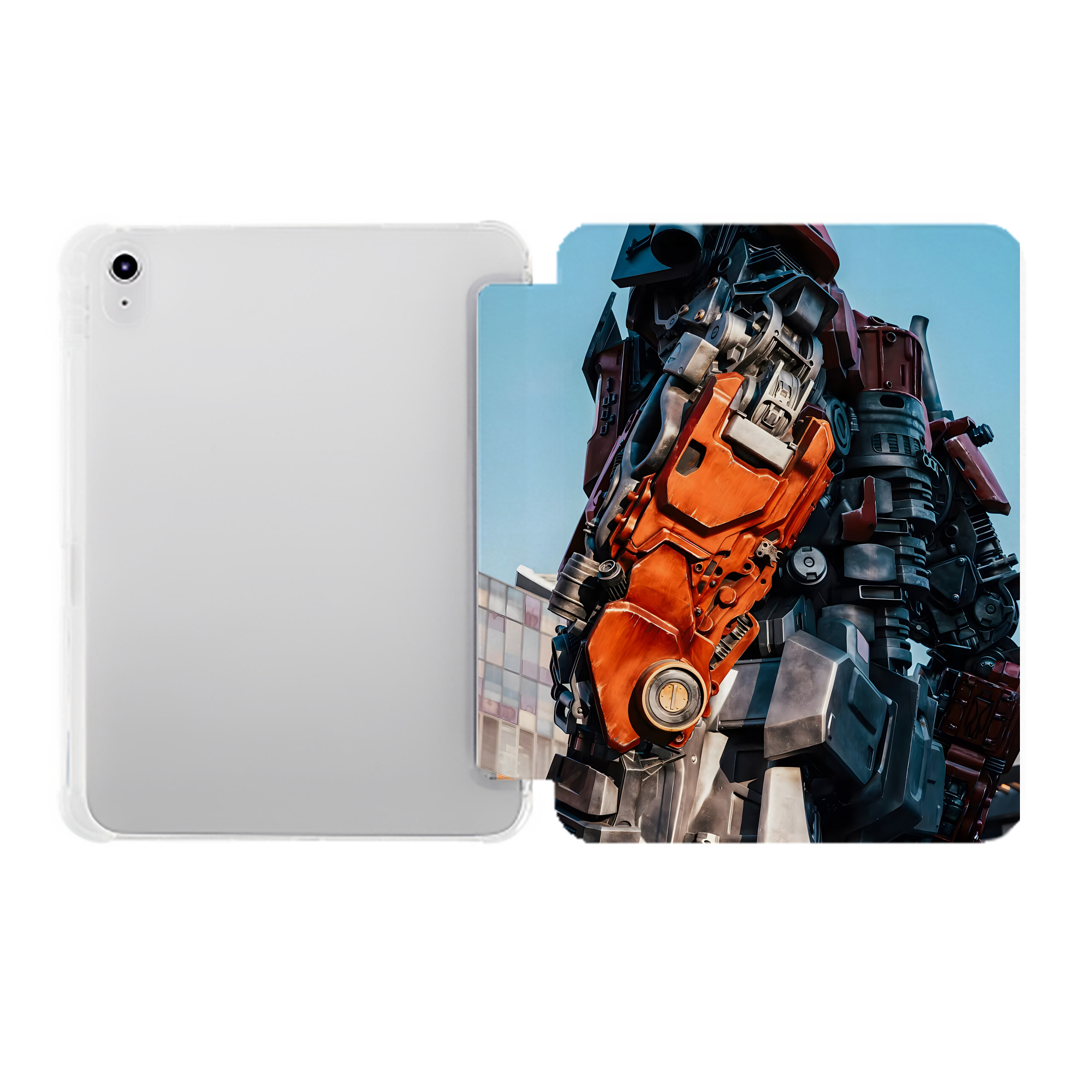 （画像用） Transformers トランスフォーマー IPad ケース ペン収納付き 三つ折りスタンド PUレザー×シリコン 対応機種9.5/10.5/10.9インチ